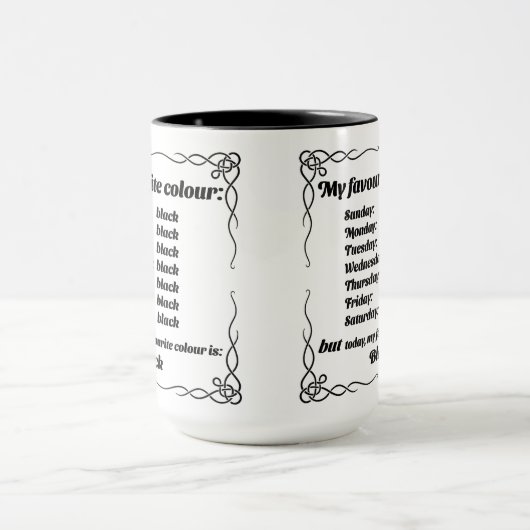 Mijn favoriete kleur is zwarte Mok (Midden)