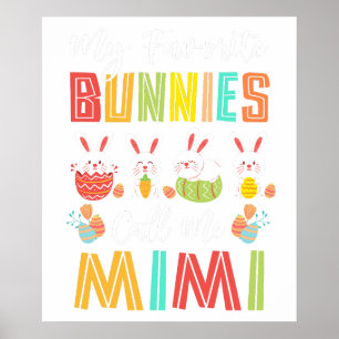 mijn favoriete konijnen noemen me mimi, retro, vin poster