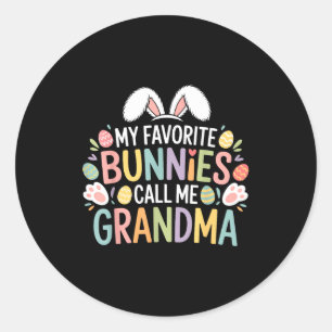 Mijn favoriete konijnen noemen me oma paashaas ronde sticker
