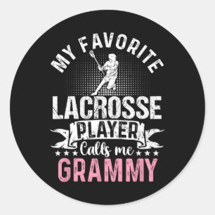 Mijn favoriete Lacrosse-speler noemt me Grammy Fun Ronde Sticker