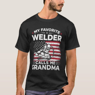 Mijn favoriete lasser noemt me oma USA Flag Grand T-shirt