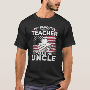 Mijn favoriete leraar noemt me Uncle American Flag T-shirt