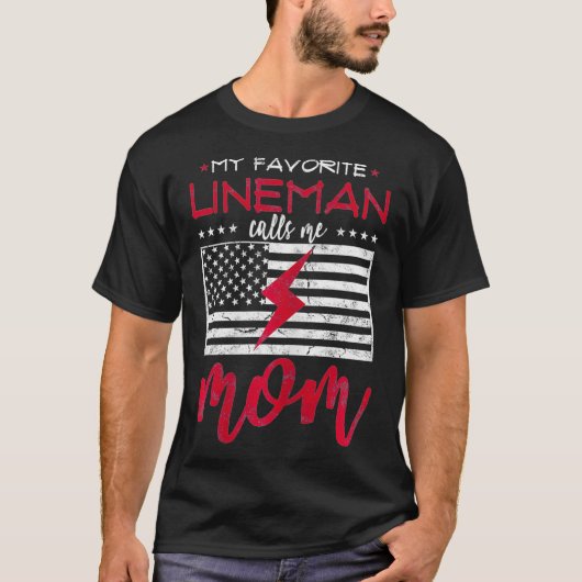 Mijn favoriete Lineman noemt me mam cadeau voor ma T-shirt (Voorkant)