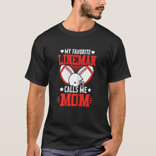 Mijn favoriete Lineman noemt me Moeder Football Sp T-shirt (Voorkant)
