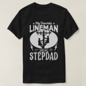 Mijn favoriete Lineman noemt me STEPDAD Fathers Da T-shirt (Design voorkant)