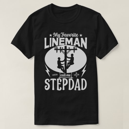 Mijn favoriete Lineman noemt me STEPDAD Fathers Da T-shirt (Design voorkant)