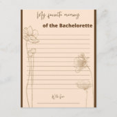 Mijn favoriete Memory Bachelorette Party Game Informatiekaartje (Voorkant)