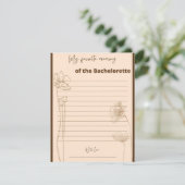 Mijn favoriete Memory Bachelorette Party Game Informatiekaartje (Staand voorkant)