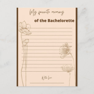 Mijn favoriete Memory Bachelorette Party Game Informatiekaartje
