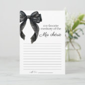 Mijn favoriete Memory Bow Vrijgezellenfeest Game C Kaart (Staand voorkant)