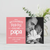 Mijn favoriete mensen bellen papa - vader's fotoka kaart (Staand voorkant)
