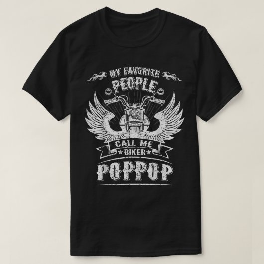 Mijn favoriete mensen noemen me Biker Poppop opa M T-shirt (Design voorkant)