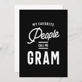 Mijn favoriete mensen noemen me Gram Kaart (Voorkant / Achterkant)