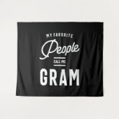 Mijn favoriete mensen noemen me Gram Wandkleed (Voorkant (horizontaal))