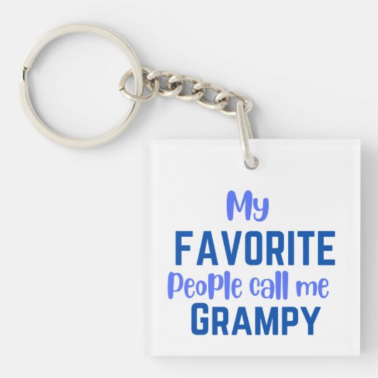 Mijn favoriete mensen noemen me grijs sleutelhanger (Voorkant)