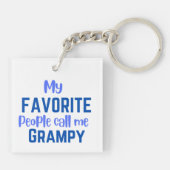 Mijn favoriete mensen noemen me grijs sleutelhanger (Achterkant)