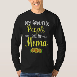 Mijn favoriete mensen noemen me Mema Sunflower Mot T-shirt