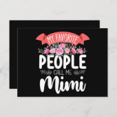 Mijn favoriete mensen noemen me Mimi Moederdag Briefkaart (Voorkant / Achterkant)