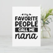 Mijn favoriete mensen noemen me Nana Bedankkaart (Staand voorkant)