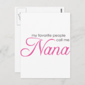 Mijn favoriete mensen noemen me Nana Briefkaart (Voorkant / Achterkant)