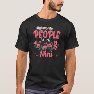 Mijn favoriete mensen noemen me Nini oma Floral Mo T-shirt