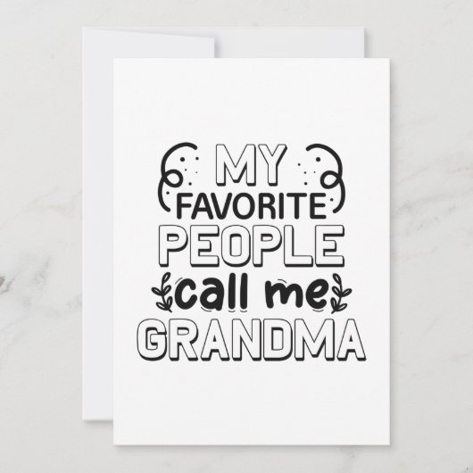 Mijn favoriete mensen noemen me oma bedankkaart (Voorkant)