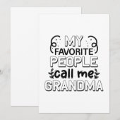 Mijn favoriete mensen noemen me oma bedankkaart (Voorkant / Achterkant)