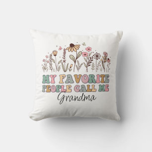 Mijn favoriete mensen noemen me oma Floral Kussen