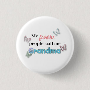 Mijn favoriete mensen noemen me oma Hart Vlinder Ronde Button 3,2 Cm