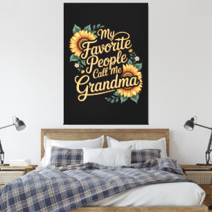 Mijn favoriete mensen noemen me oma Moederdag Canvas Afdruk
