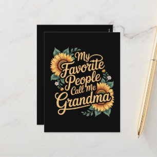 Mijn favoriete mensen noemen me oma Moederdag Feestdagenkaart