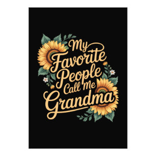 Mijn favoriete mensen noemen me oma Moederdag Foto Afdruk