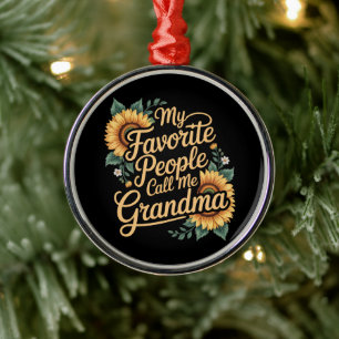 Mijn favoriete mensen noemen me oma Moederdag Metalen Ornament