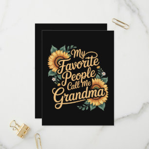 Mijn favoriete mensen noemen me oma Moederdag Uitnodiging Briefkaart