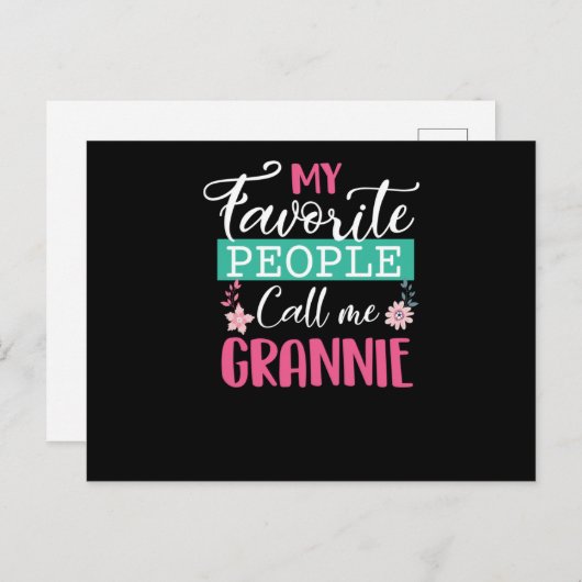 Mijn favoriete mensen noemen me oma oma moeder uitnodiging briefkaart (Voorkant / Achterkant)