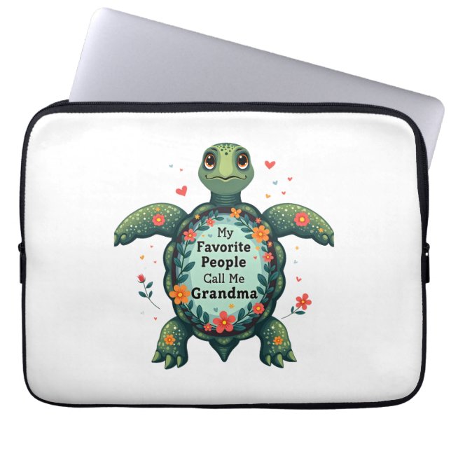 Mijn favoriete mensen noemen me oma schildpad - om laptop sleeve (Voorkant)
