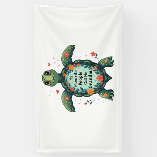 Mijn favoriete mensen noemen me oma schildpad - om spandoek (Verticaal)