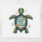 Mijn favoriete mensen noemen me oma schildpad - om sparkling wijnetiket (Enkel label)