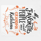 Mijn favoriete mensen noemen me oma Typografie Art Fleece Deken (Voorkant (Horizontaal))