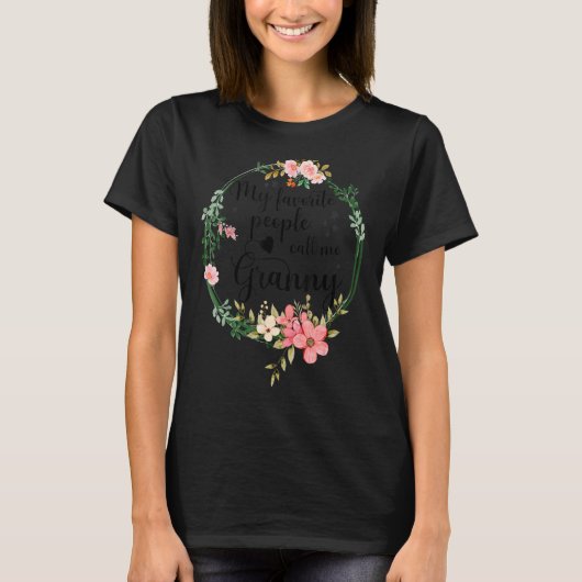 Mijn favoriete mensen noemen me oma vrouwen Floral T-shirt (Voorkant)