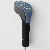 Mijn favoriete mensen noemen me opa Blue Gingham Golfheadcover (Schuin)