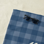 Mijn favoriete mensen noemen me opa Blue Gingham Strandlaken (In situ)