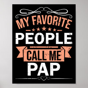 Mijn favoriete mensen noemen me Pap Retro Men Vade Poster