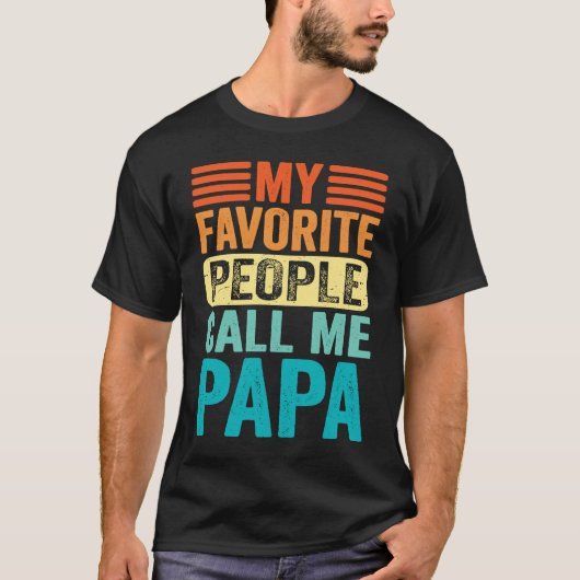 Mijn favoriete mensen noemen me Papa Retro  Mannen T-shirt (Voorkant)