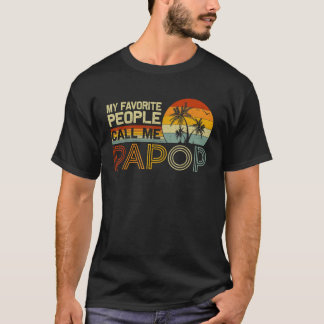 Mijn favoriete mensen noemen me Papop Retro Fun T-shirt