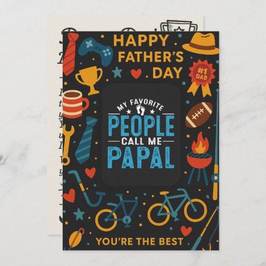 Mijn favoriete mensen noemen me Pauselijke Vaderda Kaart (Voorkant / Achterkant)