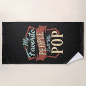 Mijn favoriete mensen noemen me Pop vaderdag Strandlaken (Voorkant)