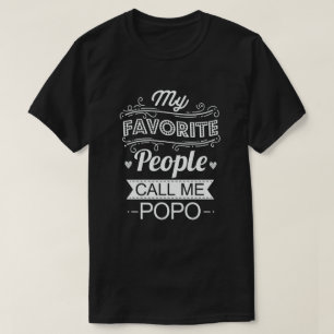 Mijn favoriete mensen noemen me Popo Funny Grandpa T-shirt