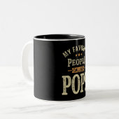 Mijn favoriete mensen noemen me Poppen - pa opa Tweekleurige Koffiemok (Voorkant links)