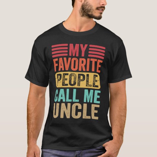 Mijn favoriete mensen noemen me Uncle Mannen Retro T-shirt (Voorkant)